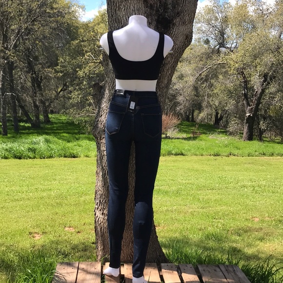 Fashion Nova | High Waisted Dark Blue Wash Jean - Picture 4 of 8